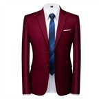 New Men Pure Color Formal Business Social Office Suit Slim Fit Jacket Male Wedding Dance Party Tuxedo Dress Simple Blazers Homme