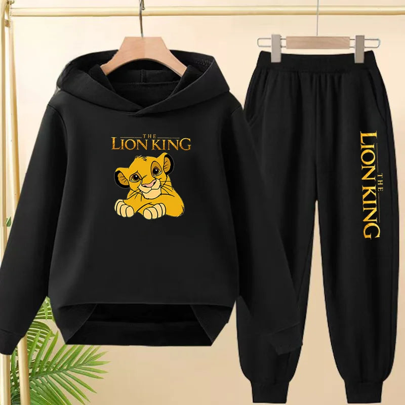 Kids Hoodie Girls Boys Clothing Lion Simba Hoodies Autumn Winter Top+Pants Aged 3 to 14 Children's Suit Tracksuit Sportwear Sets