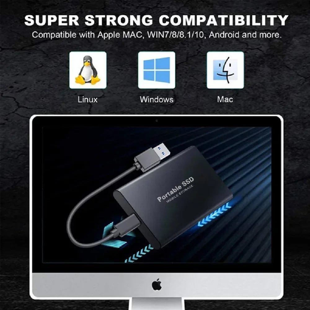 Metal Casing HDD 16TB External Hard Drive Type-C USB3.2 Solid State Hard Disk 2TB 4TB Mobile Storage Device For PC MAC Laptop