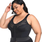 Push Up Bras with Non-adjusted Straps Women Long Tank Top Bra Front Closure Support Bras in Plus Size
