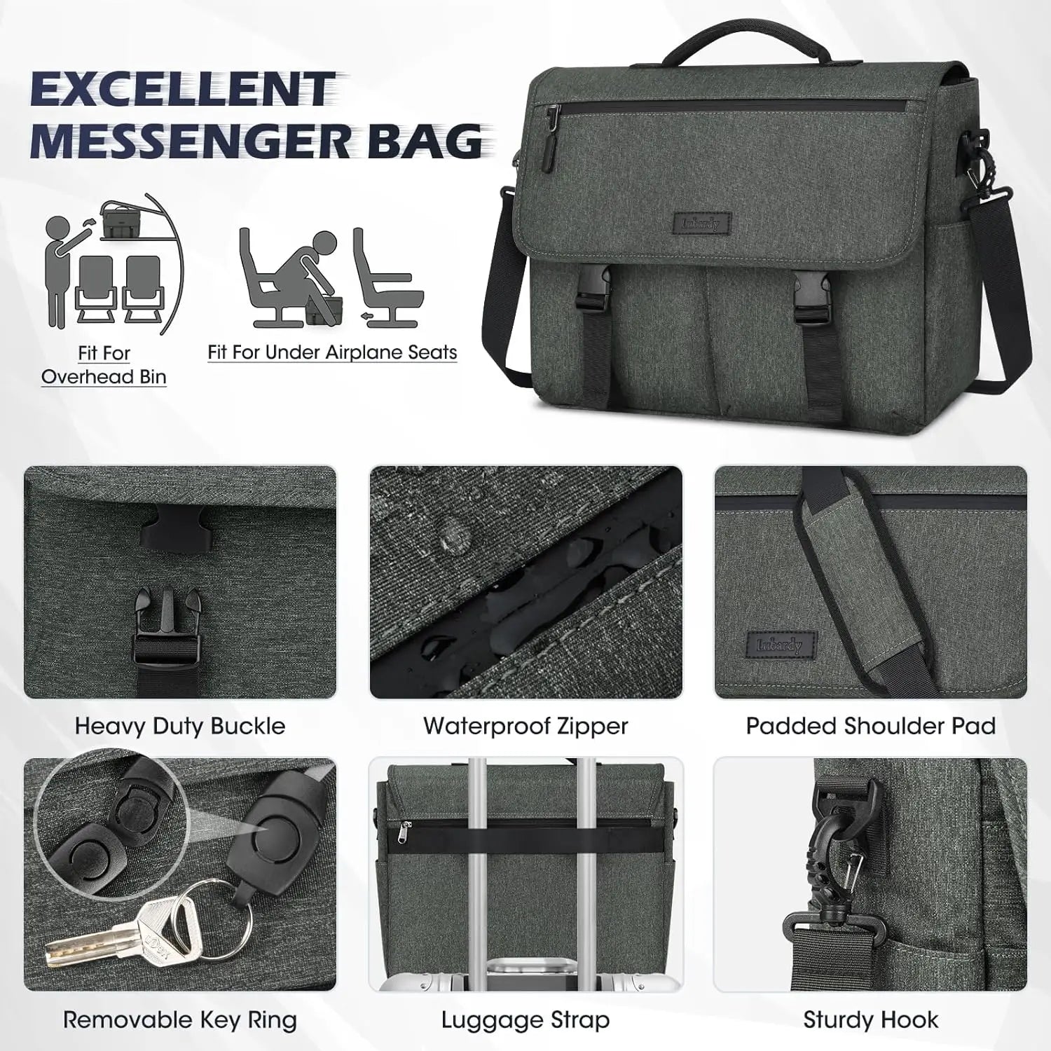 Laptop Briefcases for Men 15.6 Inch Laptop Bag Water resistant Computer Bag Lightweight Shoulder Satchel Bags