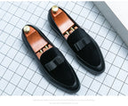 Fashion Wedding Shoes For Men Dress Casual Business Leather Shoes Male Classic Formal Bow Office Social Party Shoes Man Loafers