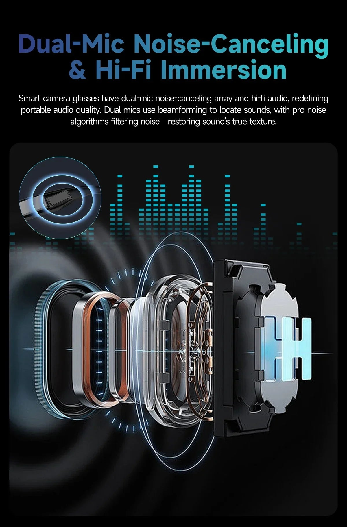 Smart AI Translation Smart Glasses Take Photos Recognizing Objects 4K Camera Bluetooth Music Call Intelligent Recording Glasses