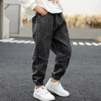 3-12 Years Old Spring Autumn Boys Jeans Fashion Splicing Slim Fit Style Long Denim Pants For Kids Children Trousers