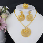 Gold Plated  jewelry set for necklaces earrings and rings Women Men Fashion 18k Gold Color Jewelry Making for Party Daily