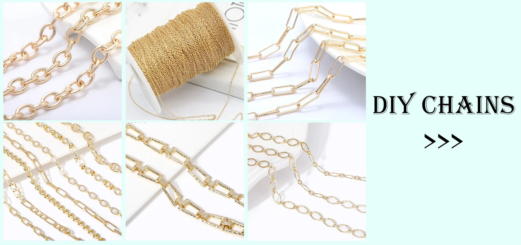 14K Real Gold Plated 1.3mm Thin Chain For DIY Jewelry Making, Wholesale Brass Chains Accessories Findings