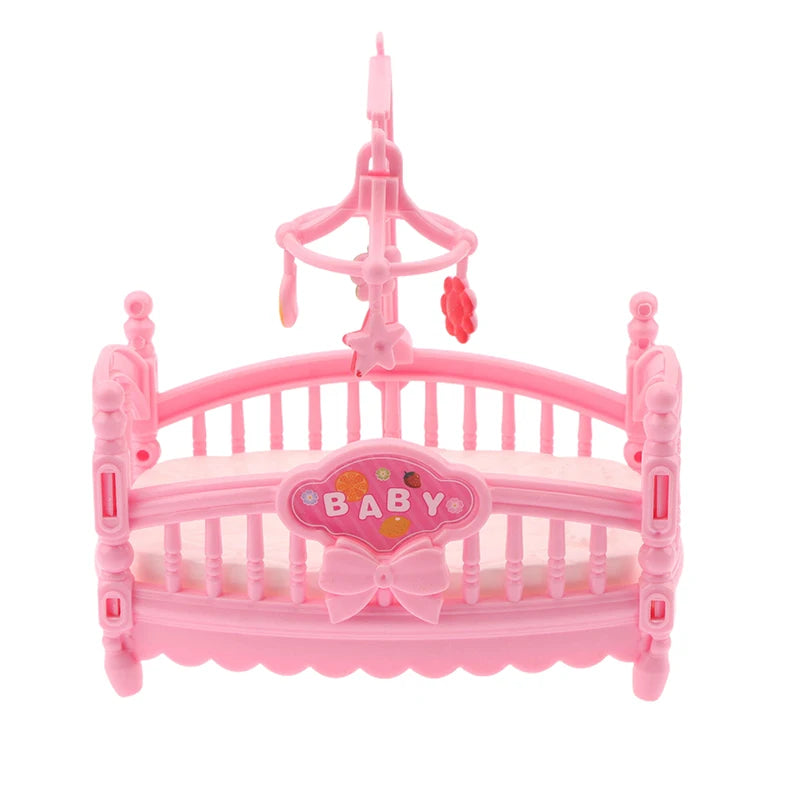 1:12 Dollhouse Miniature Mini Baby Bed Cradle Nursery Room Furniture Decoration Accessories Model Kids Toys Gift