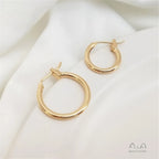 14K Gold Color Plated French Earrings simple Circle Earrings European and American ins handmade materials DIY Earrings