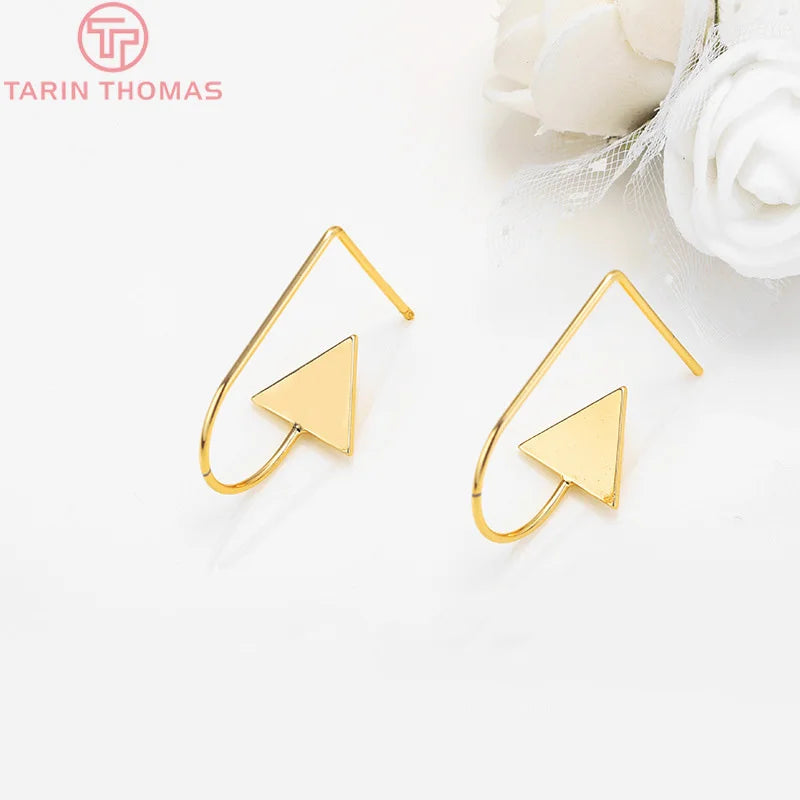 (1941) 20MM 24K Gold Color Plated Carved Earring Hook Jewerly Making Diy Jewelry Findings Accessories