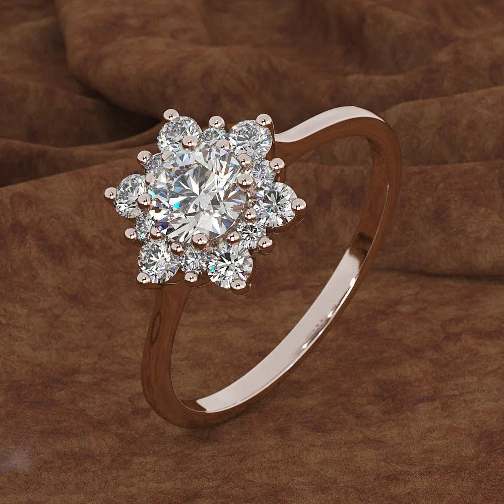 14K Yellow Gold 1.5 Carats Diamond Ring for Women Luxury Engagement Bizuteria Anillos Gemstone 14K Gold and Diamond Wedding Ring