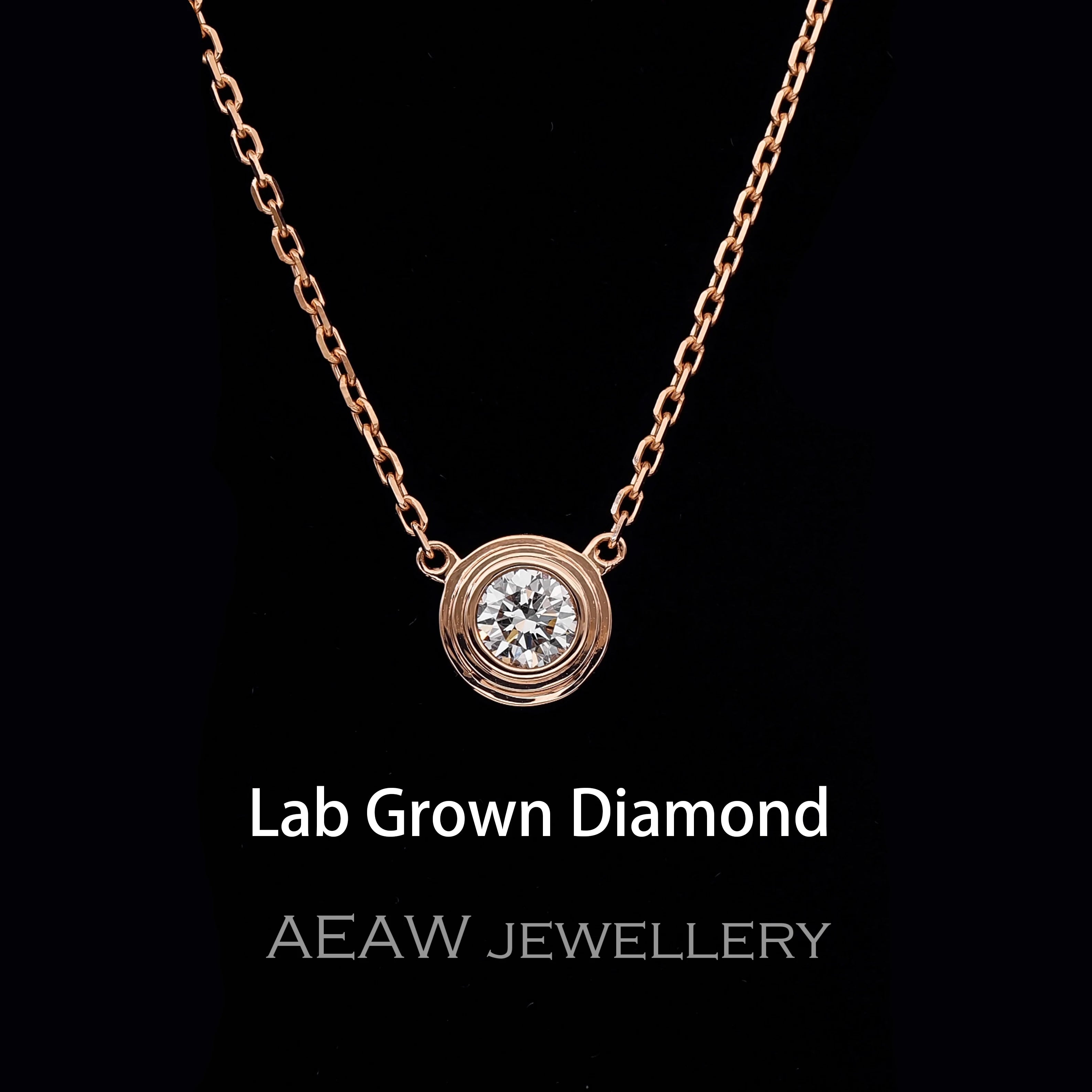 Solid 14k White Gold CVD HPHT Lab Grown Diamond Bezel Setting Fashion Pendant Necklace Wedding Necklace For Woman NO IGI