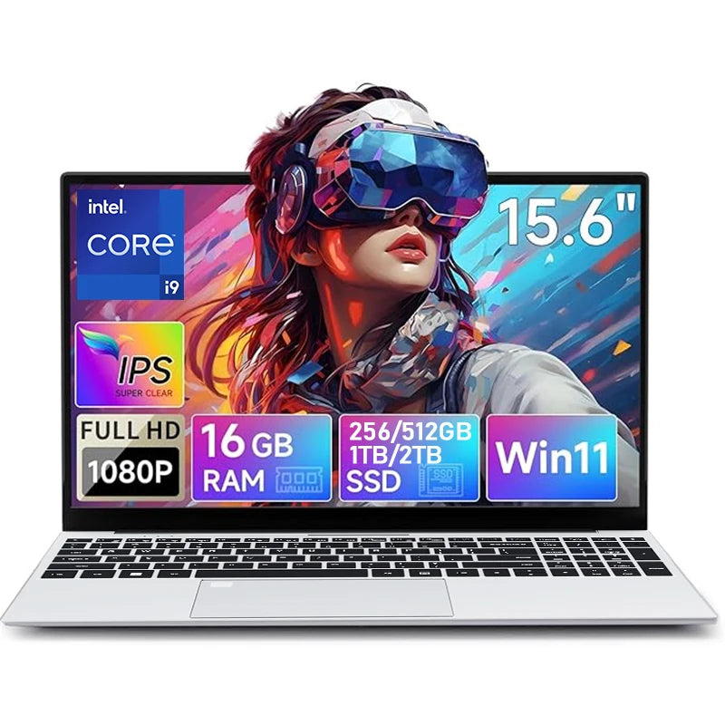2026 Laptop Windows 11 Intel Core i9 10980HK 15.6 inch Gaming Laptops Portable Computer Backlit keyboard 16GB RAM 1TB SSD Pc