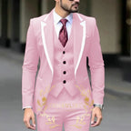 Royal Blue Wedding Tuxedos Men Suit Peak Lapel Terno Masculino Slim Fit Groom Prom Man Blazer Custom 3 Pieces Jacket Pant Vest