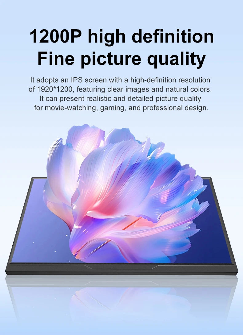 LANLIPU14`15.6`16 inch Portable Monitor FHD 1200P USB-C HDMI External Second Screen for Mac Laptop PC Switch Xbox PS4/5 Xbox