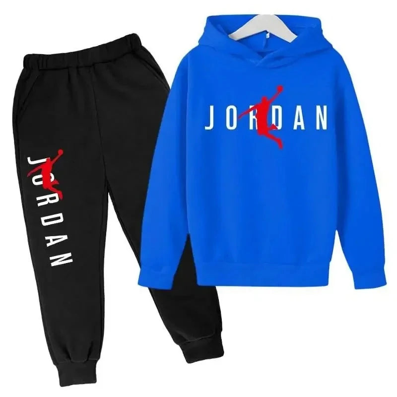Autumn Leisure Letter Print Childrens Hoodie Long Sleeve+Pants Suits 2 Piece Set 3-14 Y Boys Girls Outfits Streetwears Sportsuit