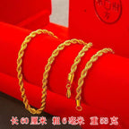 Plated Color 18K Gold Real Gold Necklace Gold Necklace Domineering Fashion Trendy 24K 999 Men's Gold Necklace Pendant Gifts