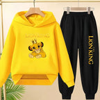 Kids Hoodie Girls Boys Clothing Lion Simba Hoodies Autumn Winter Top+Pants Aged 3 to 14 Children's Suit Tracksuit Sportwear Sets
