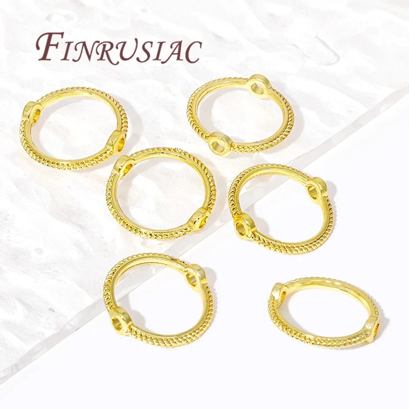 Multi Types 14K/18K Gold Plated Round Bead Frame,Brass Metal Circle Frame Connectors Spacers Beads,DIY Beading Jewelry Making