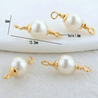 5mm 6mm 8mm 14k Gold Color Plated Brass Pearl Connector High Quality Diy Jewelry Accessories