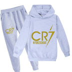 Kid Clothes Hooded Hoodie +Pants Suit Boy 3-12 Years Spring Autumn Sweatshirt Football CR7 Tracksuit Children Holiday Sportsuit
