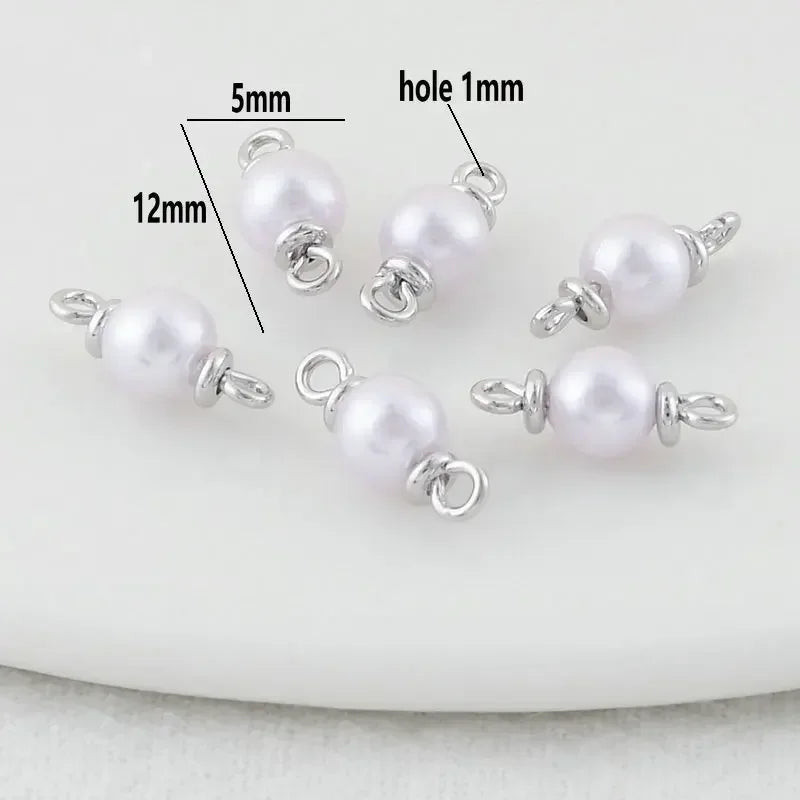 5mm 6mm 8mm 14k Gold Color Plated Brass Pearl Connector High Quality Diy Jewelry Accessories