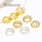 Multi Types 14K/18K Gold Plated Round Bead Frame,Brass Metal Circle Frame Connectors Spacers Beads,DIY Beading Jewelry Making