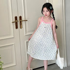 Girls Dress for Teens 11 12 to 13 Years Blue Floral Dress Summer Kids Clothes Casual Sleeveless Children's Dresses 140 150 160cm