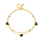 DIEYURO 316L Stainless Steel Heart Love Anklets For Women Girl New Trend Multi-layer Leg Chain Non-fading Jewelry Gift Party