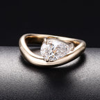 Provence 14K 18K yellow gold 1 carat E color VS1 Pear lab grown diamond ring for women wedding band Customized Engagement Rings
