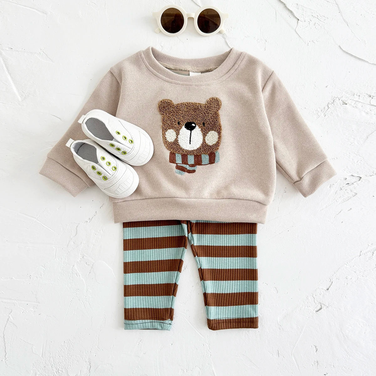 Baby Boy Clothes Winter Autumn Infant Suit Sets Girl Long-Sleeved Cute Bear Top Pants Kids Children 0-3 Years Toddler Outfits