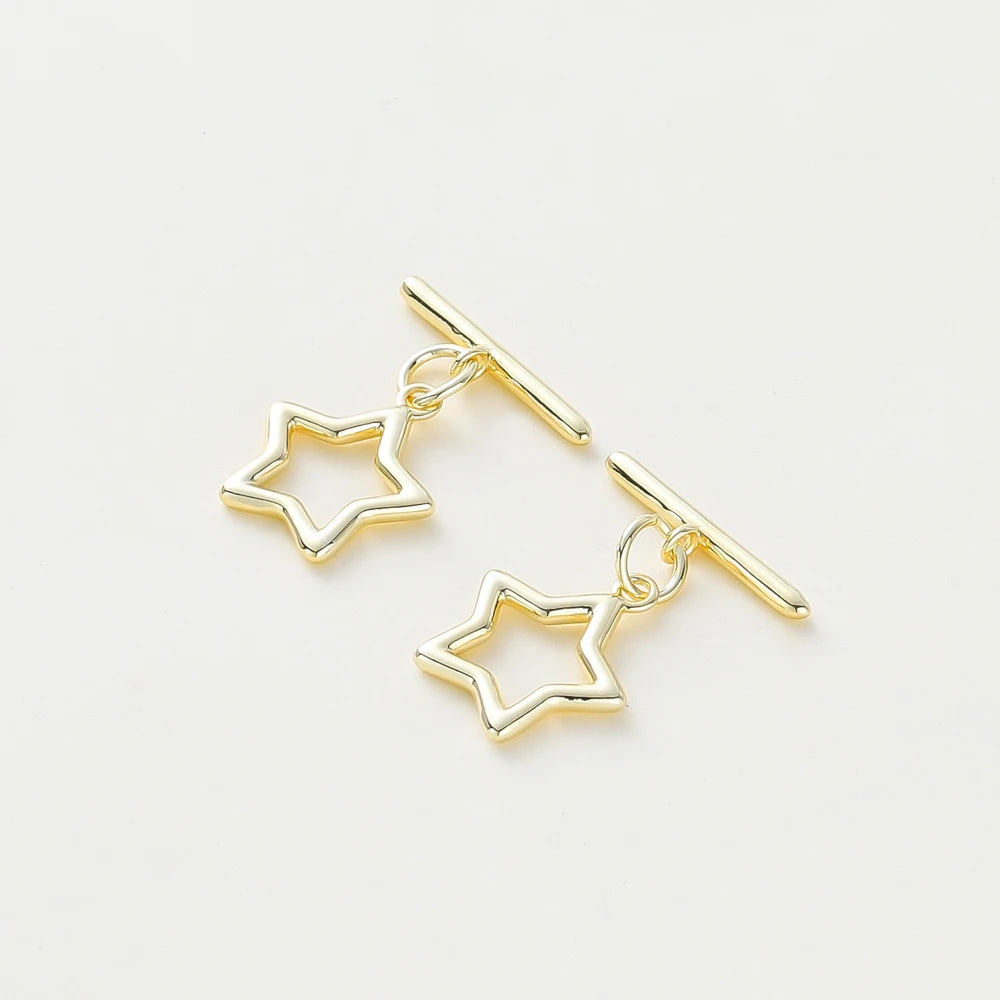 2-6Sets 14K/18K Gold Plated Brass OT Clasp Toggle Clasps Connector for DIY Bracelet Necklace Jewelry Making Findings Accessories