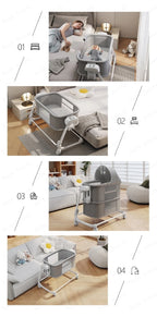 Portable Child Beds Multifunctional Children Folding Newborn Baby Cribs Child Beds Luxury Baby Bassinet Bedside Crib