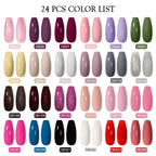Mtssii 20/40/60Pcs Nail Gel Polish Set Kit Nude Pink Glitter Nail Art UV Gel Manicure Set Vernis Semi Permanent Base Top Coat