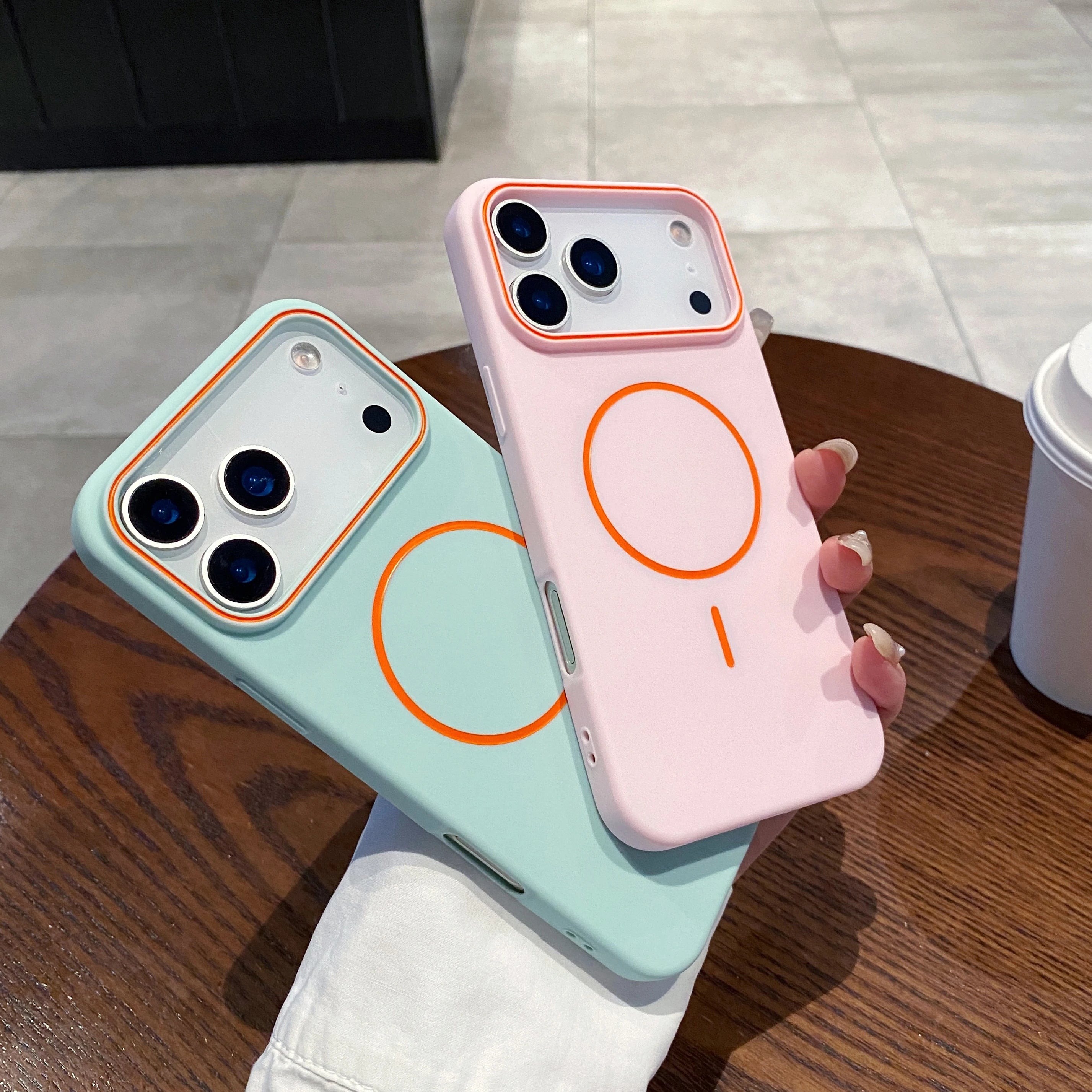 Luxury Magnetic Matte Soft Phone Case For iPhone 17 Pro Max Air 16E 15 14 13 12 11 17 shockproof magsafe Wireless Charging Cover