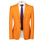 New Men Pure Color Formal Business Social Office Suit Slim Fit Jacket Male Wedding Dance Party Tuxedo Dress Simple Blazers Homme