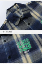 Children New Fashion Blue Plaid Shirt for Boy Casual Blouse Kids Cotton Top Spring Long Sleeve Baby Boy Clothes Outfit Age 5-14Y