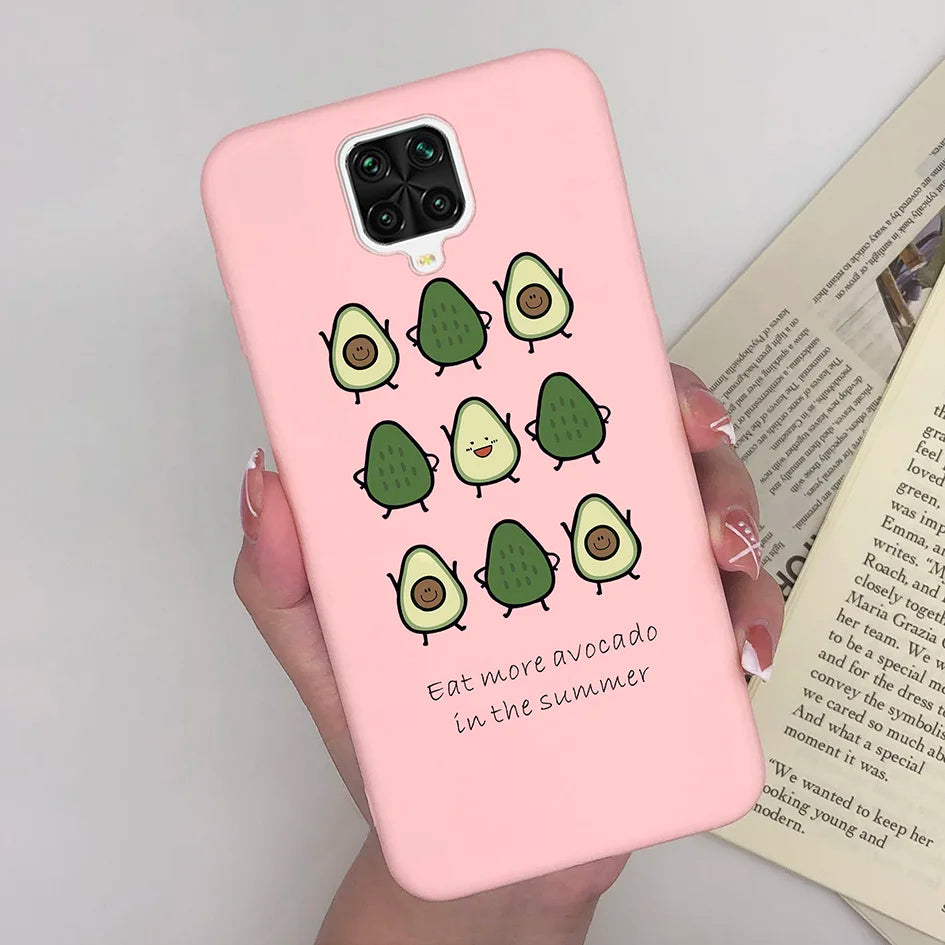For Xiaomi Redmi Note 9 Pro Max Phone Case Matte Cute Girl Avocado Soft Silicone Cover For Xiaomi Redmi Note 9 Pro Max 9S Bumper