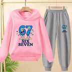 Kids Leisure Clothes Boy Girls Spring Hoodie 67 six seven Print Graphic Children Clothing 3 To 12 Age Comfortable Sportswear Set