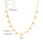 LUXUKISSKIDS Trendy Korean 5 Stars Charms Clavicle Choker Steel Fairy Woman Eight-Pointed Star with Shiny Zirconia Neck Collier