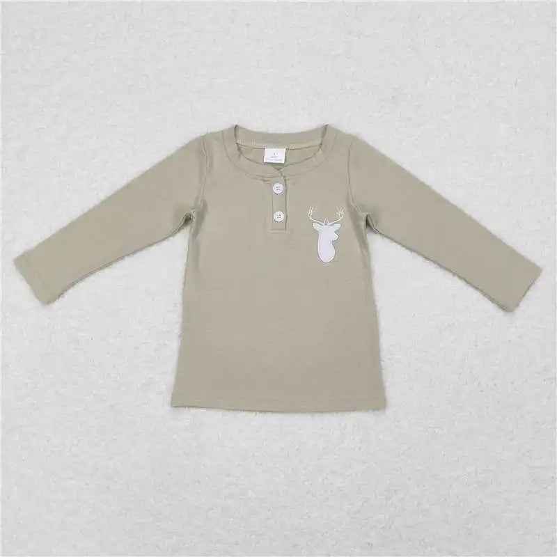 Wholesale Children Long Sleeves Mardi Gras Infant Kids Zipper Tee T-shirts Baby Boy Shirt Toddler Lapel Cotton Pullover Top