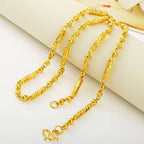 Plated 100% Pure 18K Gold Real Necklace Gold Necklace Domineering Fashion Trendy 24K 999 Men's Gold Necklace Pendant Gifts