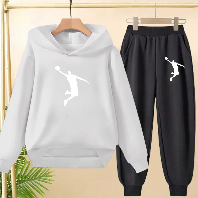 Children's Sportswear,playing Clothes, Hooded Sweatshirts and Long Pants Are Suitable for Boys and Girls Aged3to13.Charming Sets