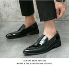 Wedding Leather Shoes For Men Classic Casual Business Shoes Male Green Loafers Social Party Purple Leather Oxford Shoes Man