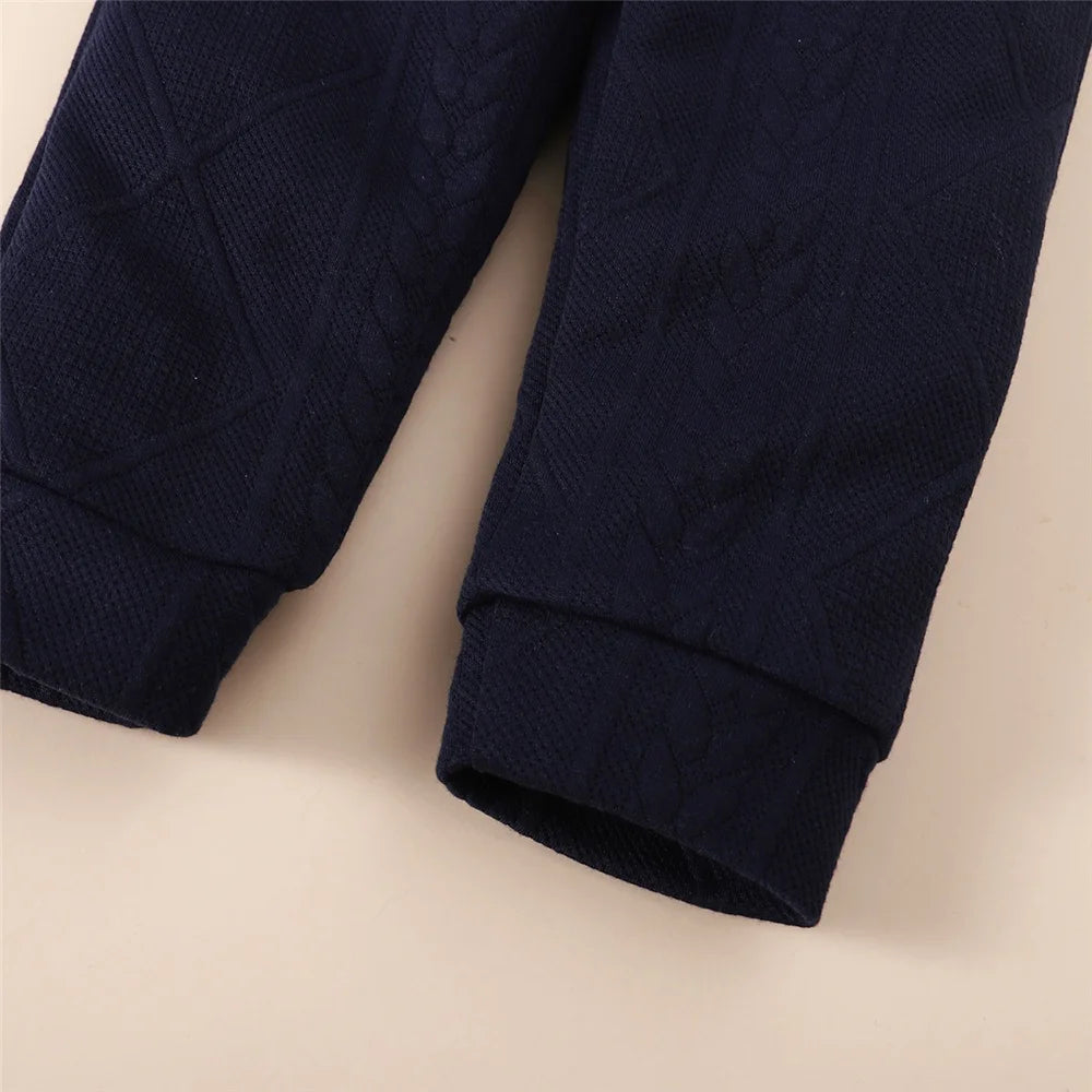 1-6 Years Kids Boy Clothes Set Long Sleeves Color Blocking Sweater + Pants 2PCS Autumn&Winter Children Boy Sport Fashion Outfit