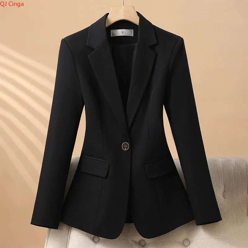 Bright Red Women's Suit Jacket, Stylish Fitted Coat, Black Asian-sized Young Girl Blazers. New 2026