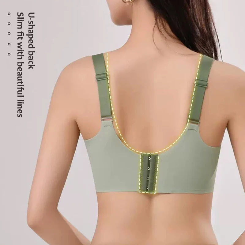 Plus Size Super Gather Push Up Bras Women Soft Support Seamless Underwear Female Full Cup Lift-Up Bras Wireless Soft Sleepwear