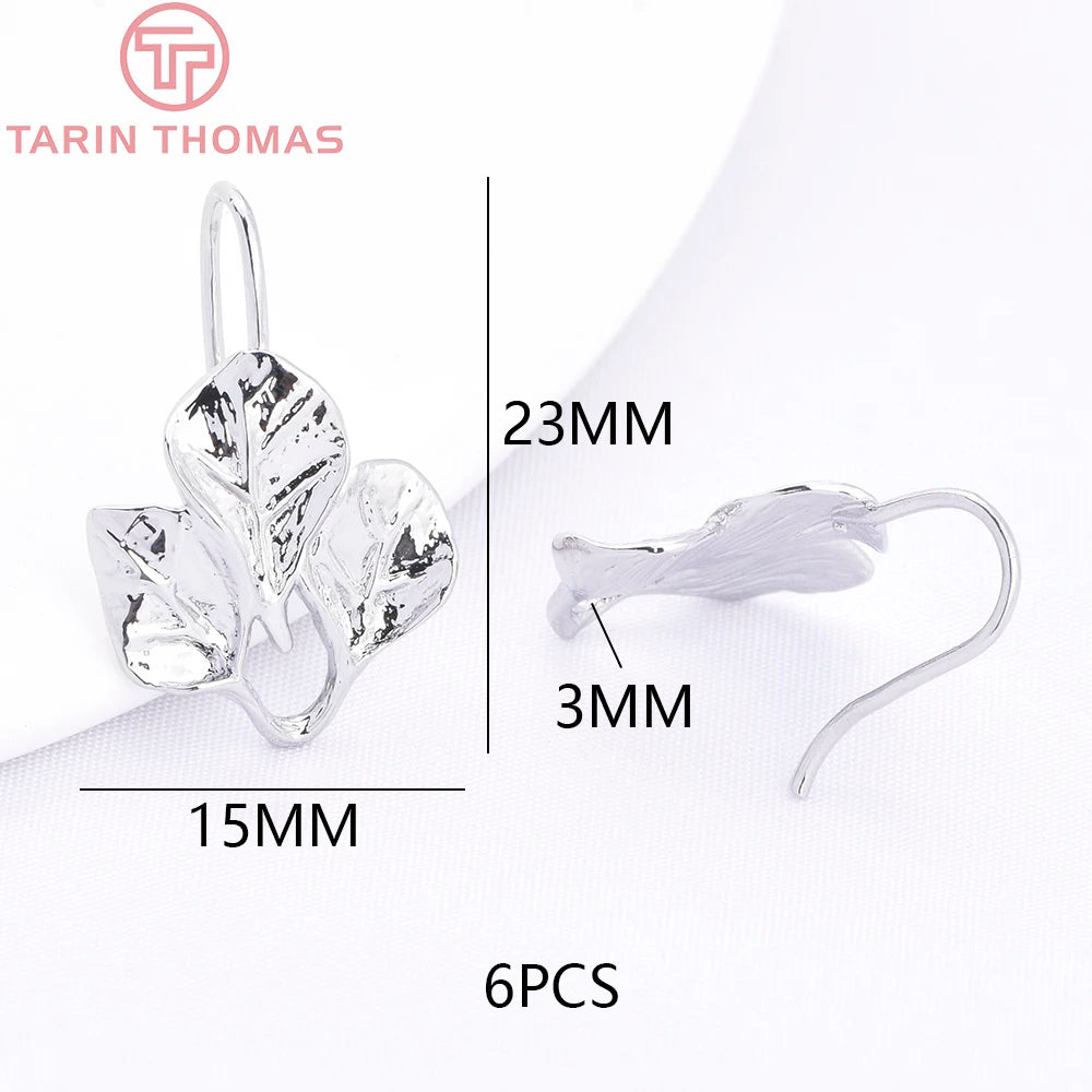 (1941) 20MM 24K Gold Color Plated Carved Earring Hook Jewerly Making Diy Jewelry Findings Accessories