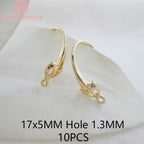 (1941) 20MM 24K Gold Color Plated Carved Earring Hook Jewerly Making Diy Jewelry Findings Accessories