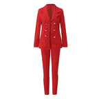 Women Two Pieces Pant Sets Formal Business Double Breasted Blazers Jacket Pants 2 Piece Set Elegant Ladies Suits Office Lady