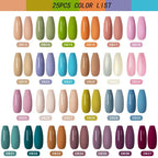 Mtssii 20/40/60Pcs Nail Gel Polish Set Kit Nude Pink Glitter Nail Art UV Gel Manicure Set Vernis Semi Permanent Base Top Coat
